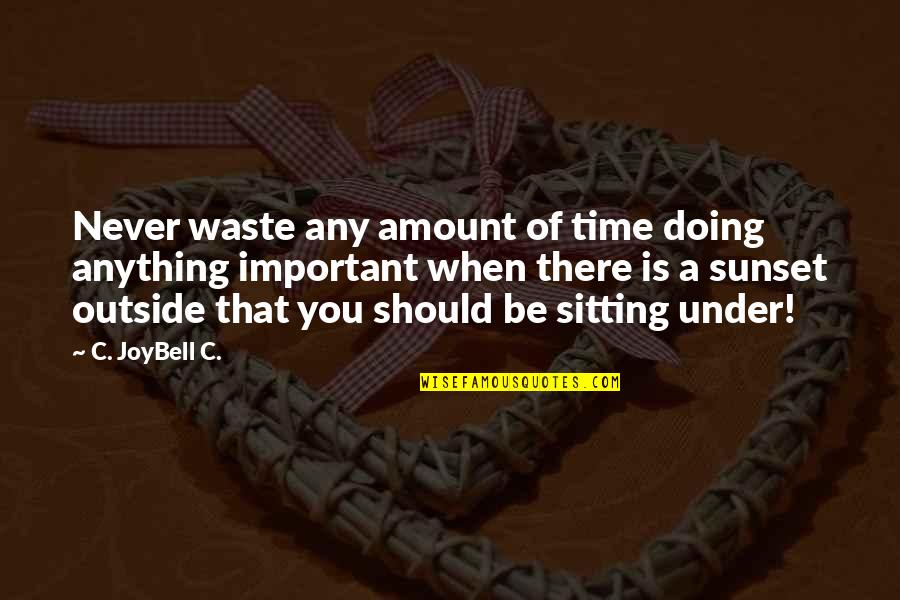 C Joybell Quotes By C. JoyBell C.: Never waste any amount of time doing anything