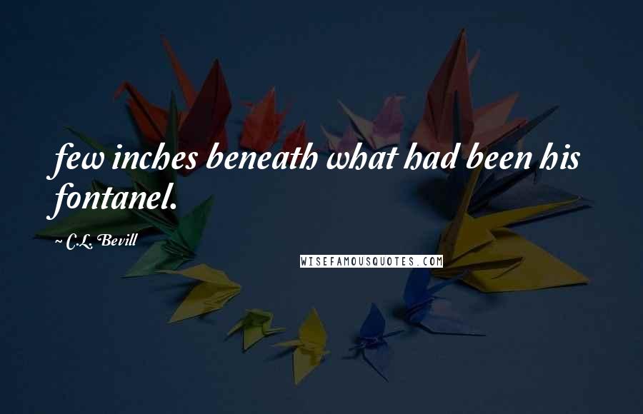 C.L. Bevill quotes: few inches beneath what had been his fontanel.