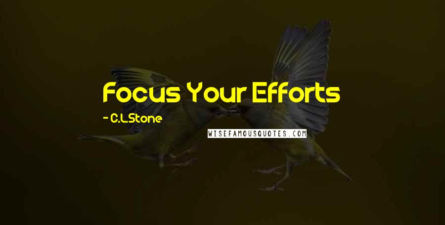 C.L.Stone quotes: Focus Your Efforts