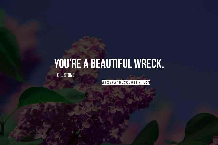 C.L.Stone quotes: You're a beautiful wreck.