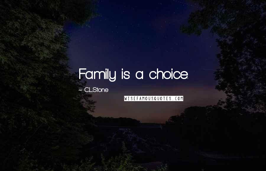 C.L.Stone quotes: Family is a choice.