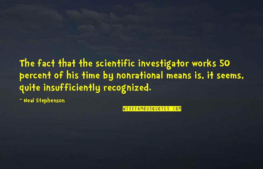 C Printf Double Quotes By Neal Stephenson: The fact that the scientific investigator works 50