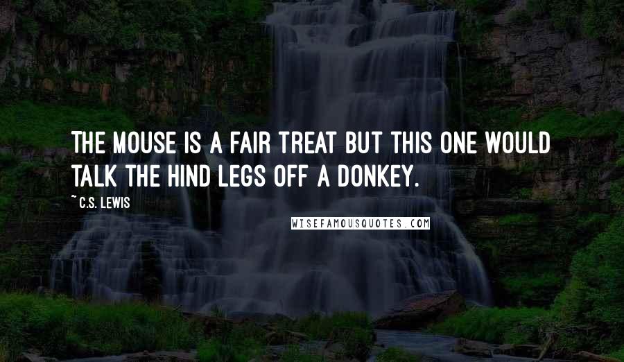 C.S. Lewis quotes: The mouse is a fair treat but this one would talk the hind legs off a donkey.