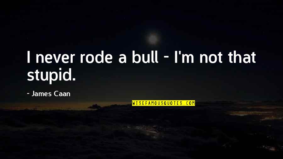 Caan Quotes By James Caan: I never rode a bull - I'm not