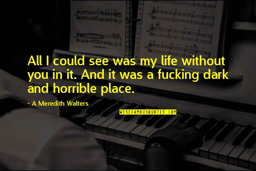 Caballerias A Hectareas Quotes By A Meredith Walters: All I could see was my life without Caballerias A Hectareas Quotes By A Meredith Walters: All I could see was my life without