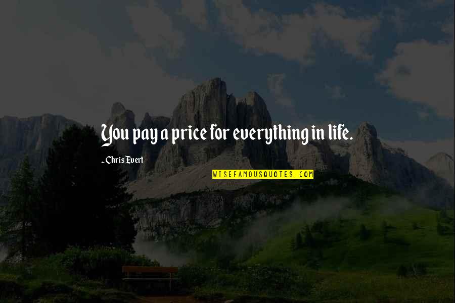 Cabanaconde Quotes By Chris Evert: You pay a price for everything in life.