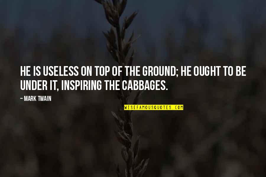 Cabbage Quotes By Mark Twain: He is useless on top of the ground;