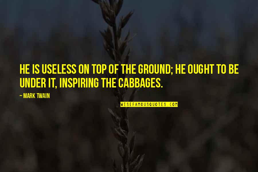 Cabbages Quotes By Mark Twain: He is useless on top of the ground;