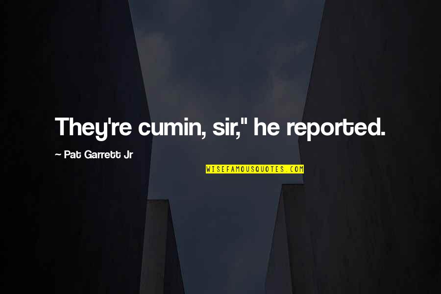 Cabeta Quotes By Pat Garrett Jr: They're cumin, sir," he reported.