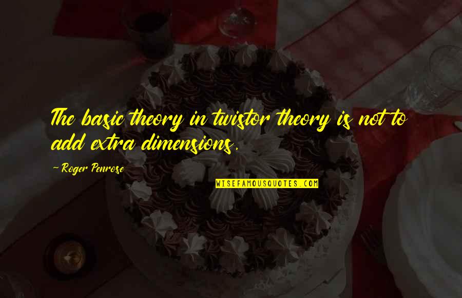 Cabin Fever Quotes By Roger Penrose: The basic theory in twistor theory is not