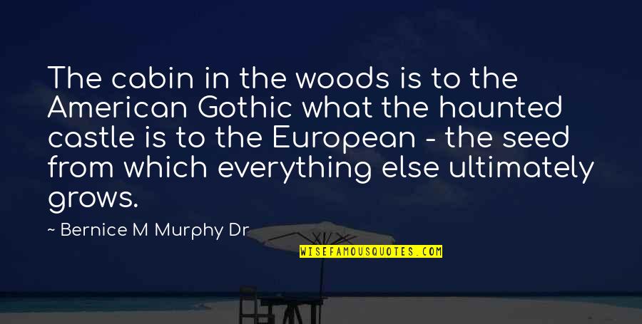 Cabin In Woods Quotes By Bernice M Murphy Dr: The cabin in the woods is to the