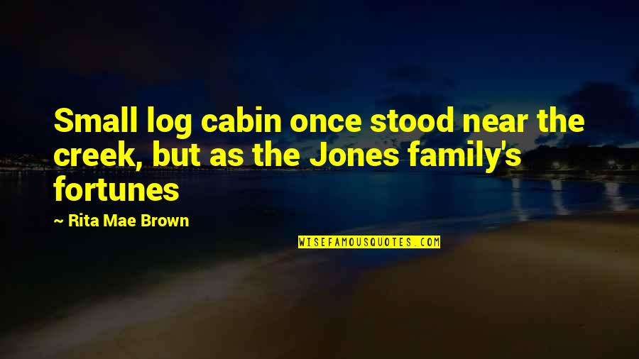 Cabin Quotes By Rita Mae Brown: Small log cabin once stood near the creek,