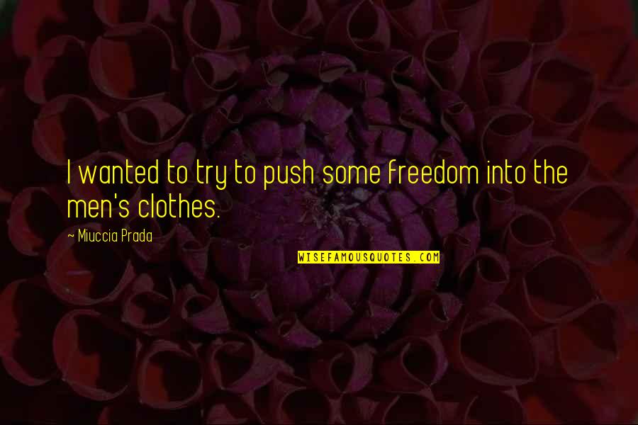 Cabinets To Go Locations Quotes By Miuccia Prada: I wanted to try to push some freedom Cabinets To Go Locations Quotes By Miuccia Prada: I wanted to try to push some freedom