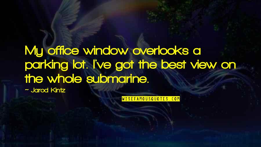 Caddis Fly Larvae Quotes By Jarod Kintz: My office window overlooks a parking lot. I've