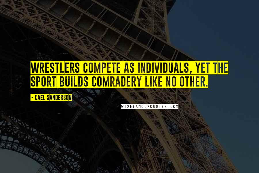 Cael Sanderson quotes: Wrestlers Compete as Individuals, Yet the Sport Builds Comradery Like No Other.