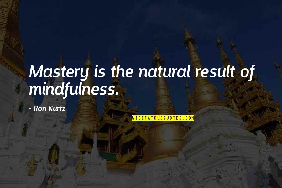 Caer Quotes By Ron Kurtz: Mastery is the natural result of mindfulness.