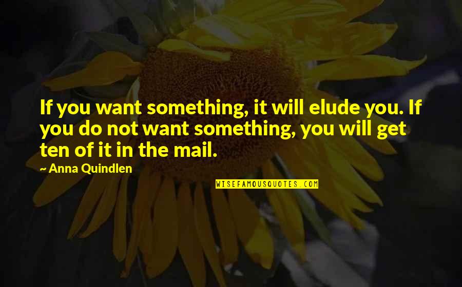 Caeran 10 Quotes By Anna Quindlen: If you want something, it will elude you.