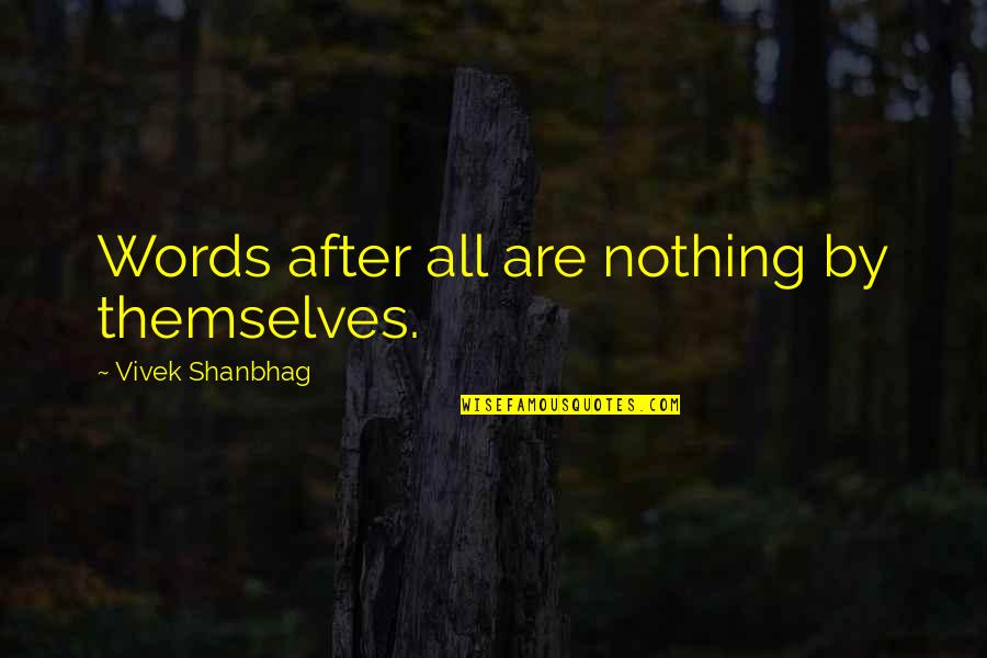 Caeran A Mi Quotes By Vivek Shanbhag: Words after all are nothing by themselves.