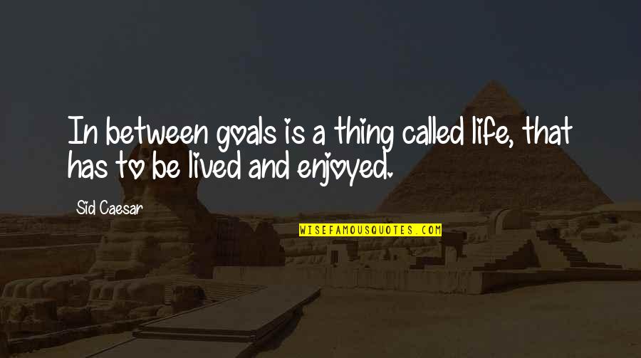 Caesar Quotes By Sid Caesar: In between goals is a thing called life,