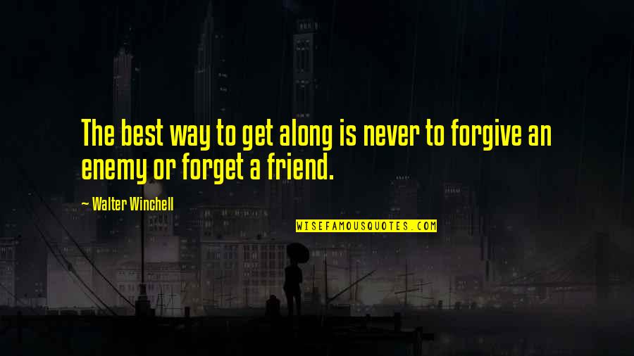 Cafta's Quotes By Walter Winchell: The best way to get along is never
