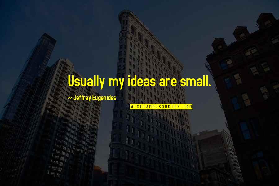 Cafu Quotes By Jeffrey Eugenides: Usually my ideas are small. Cafu Quotes By Jeffrey Eugenides: Usually my ideas are small.