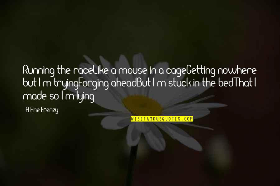 Cage Life Quotes By A Fine Frenzy: Running the raceLike a mouse in a cageGetting
