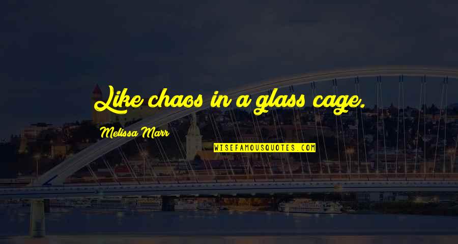 Cage Quotes By Melissa Marr: Like chaos in a glass cage.