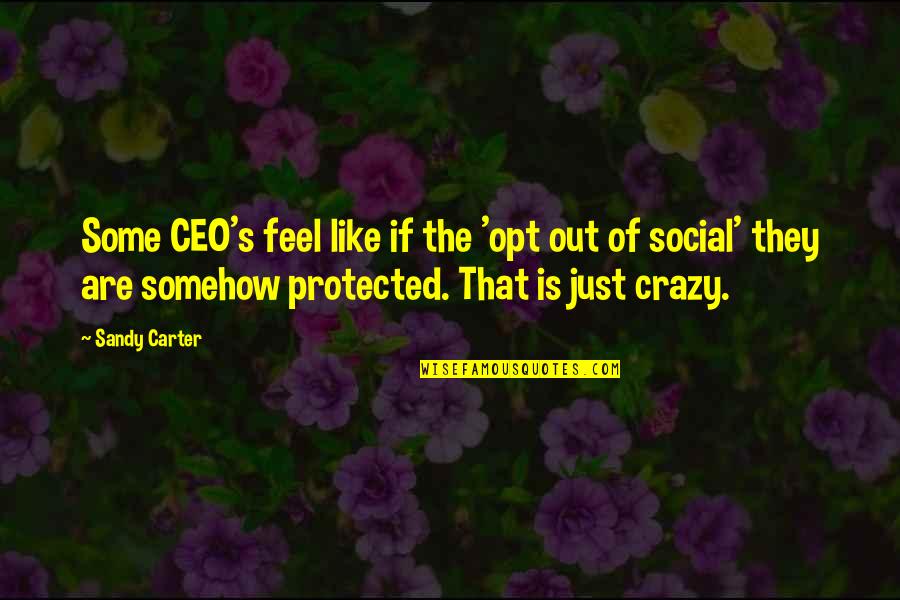 Caged Heart Quote Quotes By Sandy Carter: Some CEO's feel like if the 'opt out Caged Heart Quote Quotes By Sandy Carter: Some CEO's feel like if the 'opt out