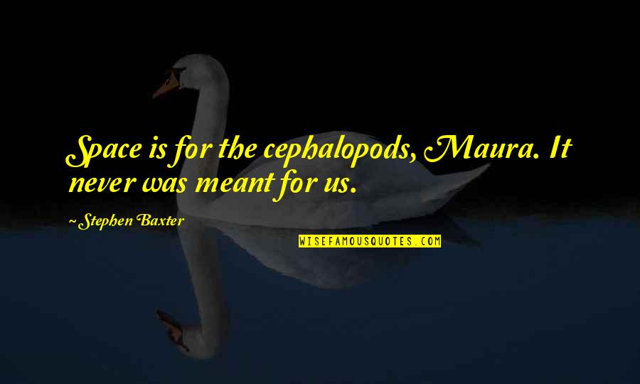 Cahnce Quotes By Stephen Baxter: Space is for the cephalopods, Maura. It never