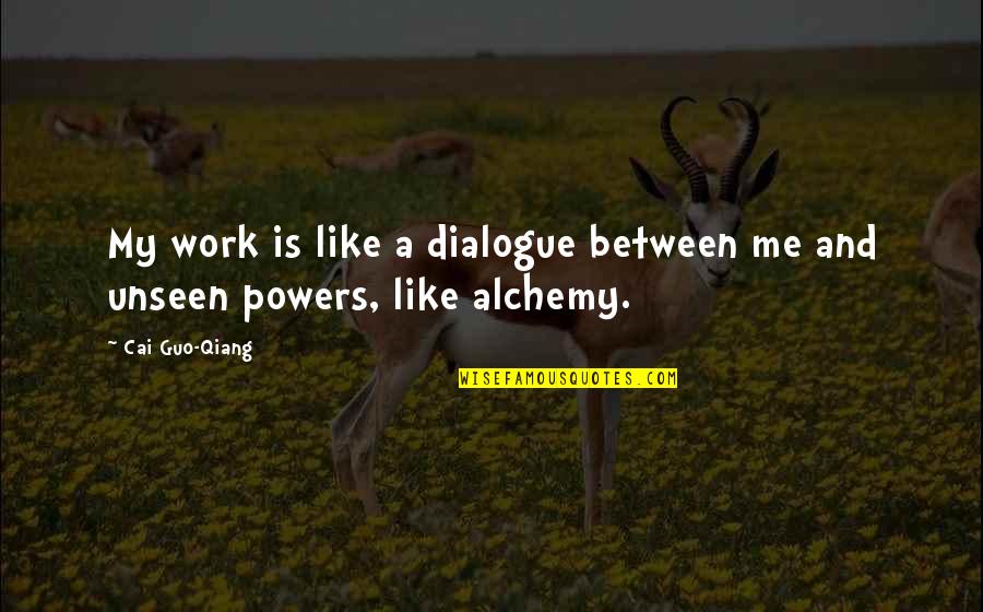 Cai Guo Qiang Quotes By Cai Guo-Qiang: My work is like a dialogue between me