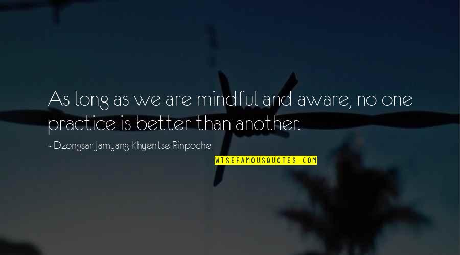 Caiapo Quotes By Dzongsar Jamyang Khyentse Rinpoche: As long as we are mindful and aware,