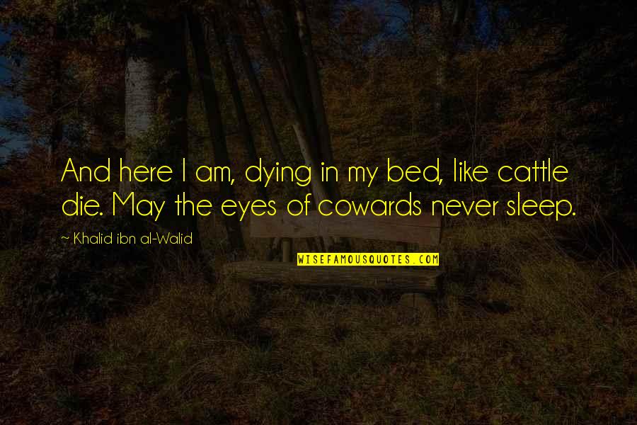 Cain And Abel Quotes By Khalid Ibn Al-Walid: And here I am, dying in my bed,