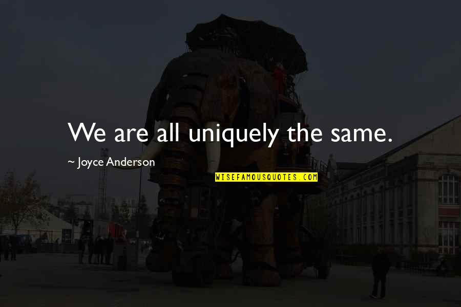 Caiphus Semenya Quotes By Joyce Anderson: We are all uniquely the same.