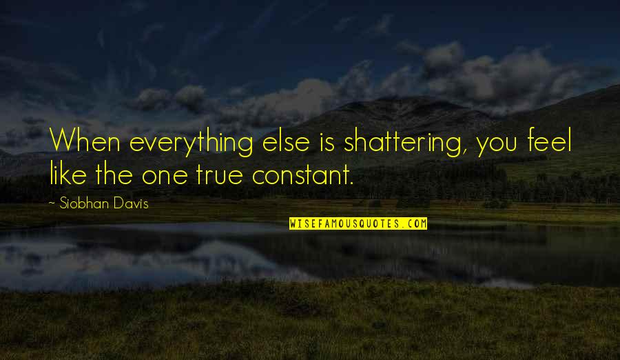 Cairo Sales Quotes By Siobhan Davis: When everything else is shattering, you feel like