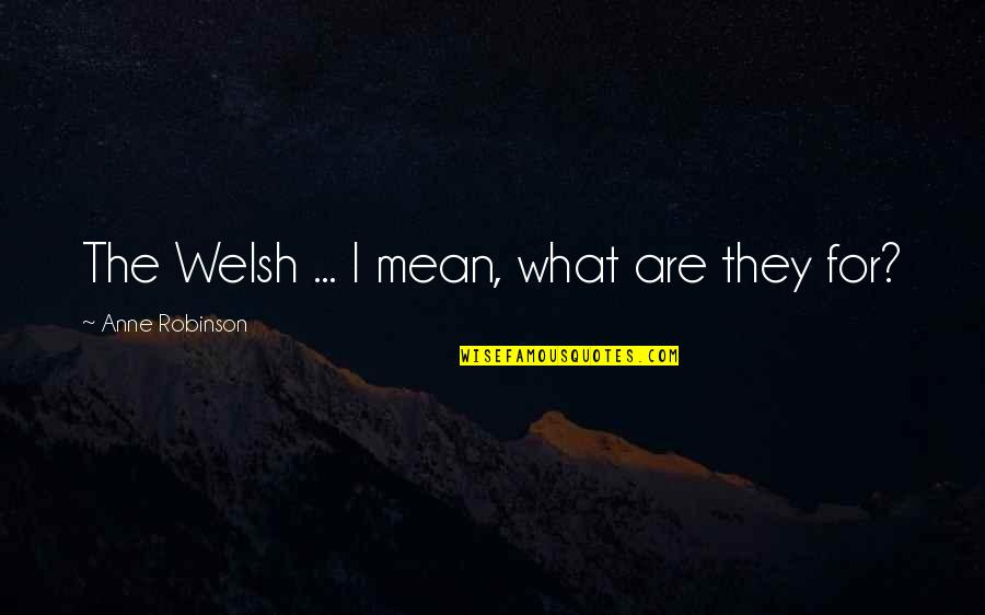 Caithness Energy Quotes By Anne Robinson: The Welsh ... I mean, what are they