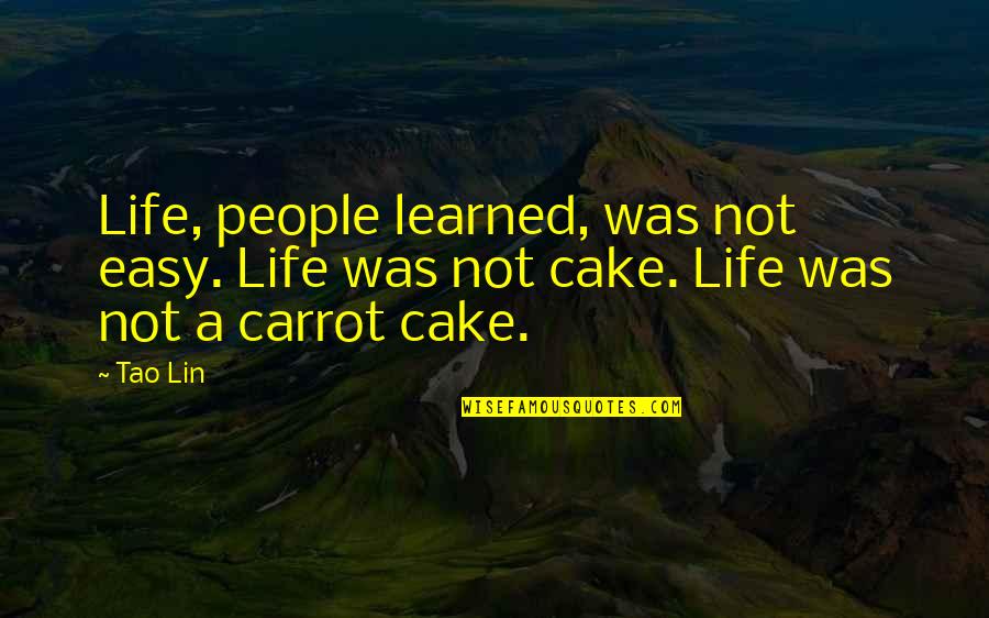 Cake And Life Quotes By Tao Lin: Life, people learned, was not easy. Life was