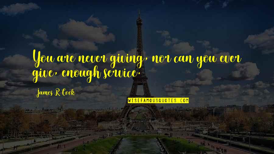 Cakesniffy Quotes By James R Cook: You are never giving, nor can you ever