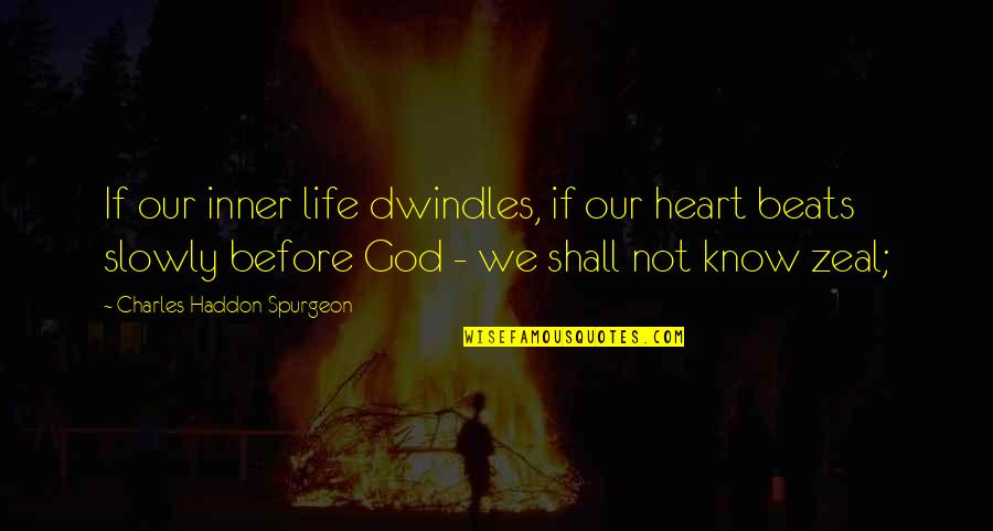 Calafell Espagne Quotes By Charles Haddon Spurgeon: If our inner life dwindles, if our heart Calafell Espagne Quotes By Charles Haddon Spurgeon: If our inner life dwindles, if our heart