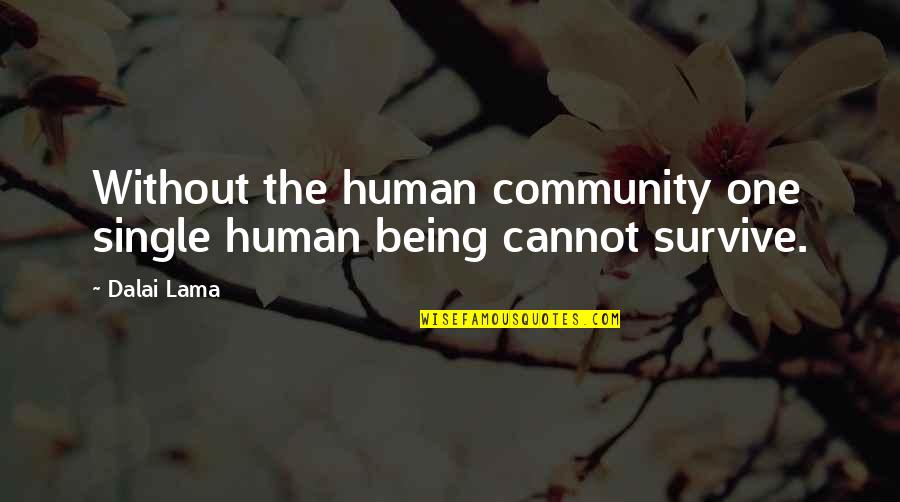 Calamardo Hermoso Quotes By Dalai Lama: Without the human community one single human being