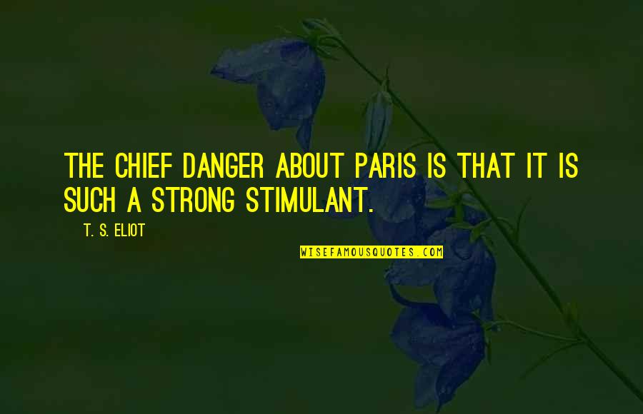 Calamities Of 2020 Quotes By T. S. Eliot: The chief danger about Paris is that it