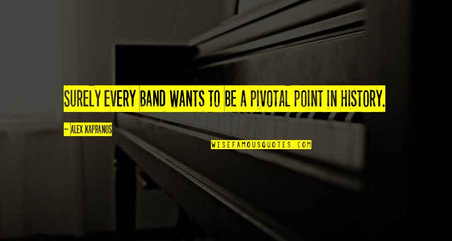 Calbert Beck Quotes By Alex Kapranos: Surely every band wants to be a pivotal
