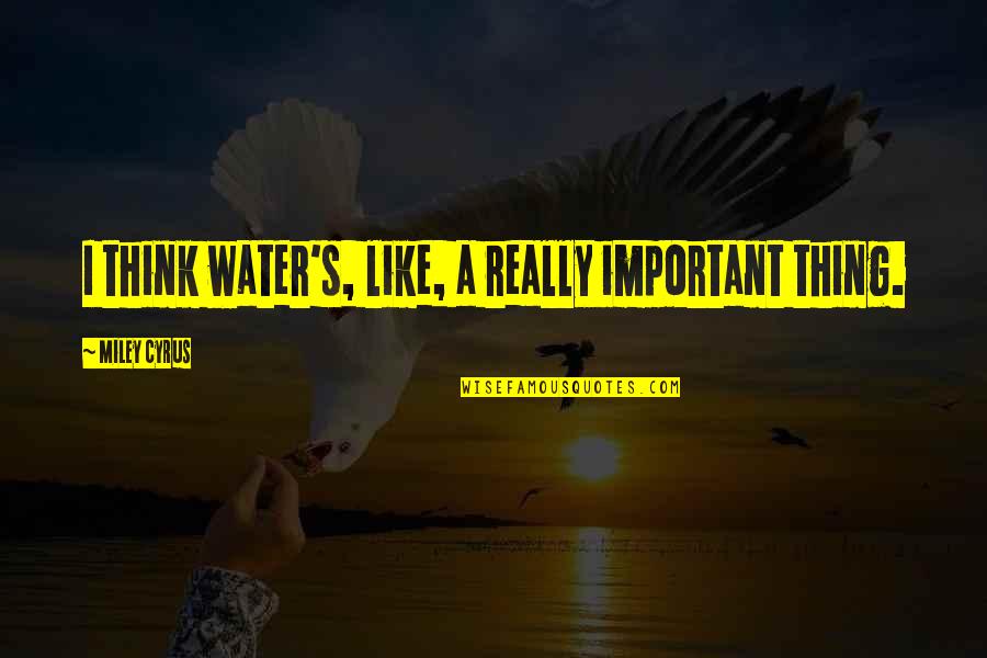Calcetines En Quotes By Miley Cyrus: I think water's, like, a really important thing.