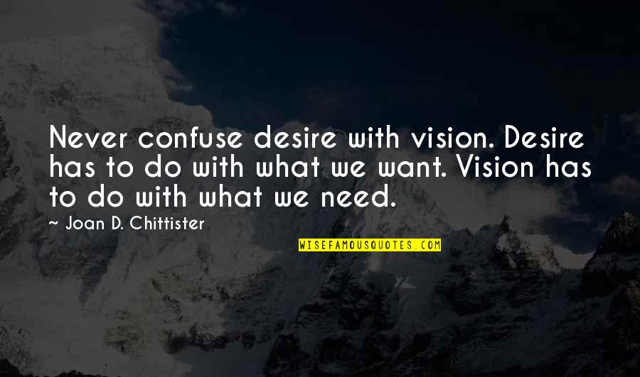 Calcium Kid Quotes By Joan D. Chittister: Never confuse desire with vision. Desire has to