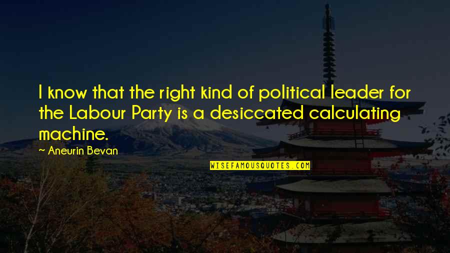 Calculating Quotes By Aneurin Bevan: I know that the right kind of political