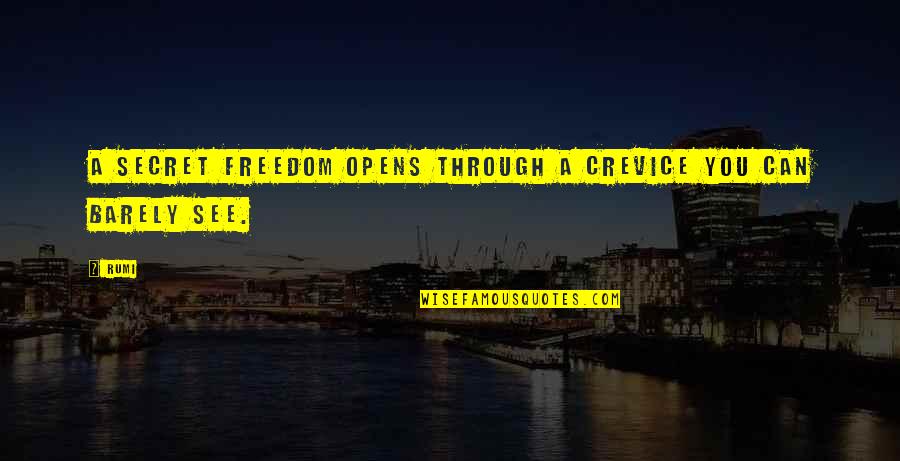 Calcule Quotes By Rumi: A secret freedom opens through a crevice you