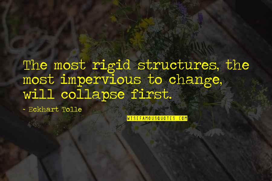Calculus Inspirational Quotes By Eckhart Tolle: The most rigid structures, the most impervious to