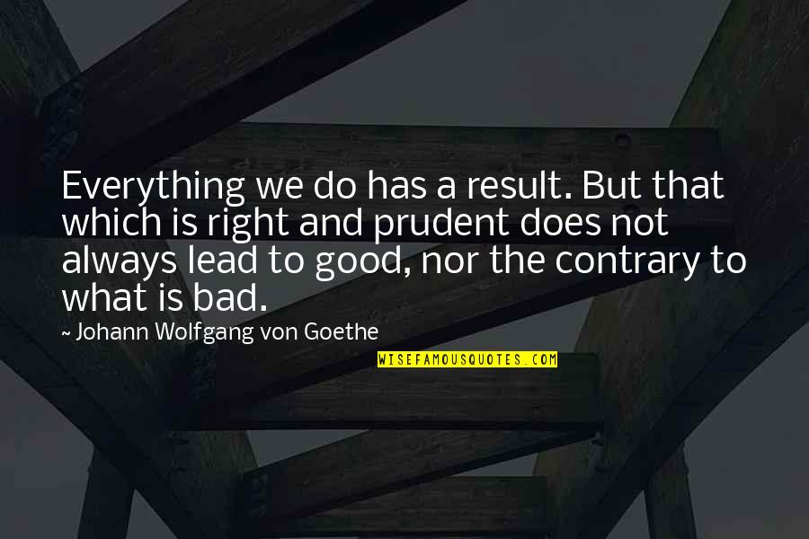 Caleana Quotes By Johann Wolfgang Von Goethe: Everything we do has a result. But that