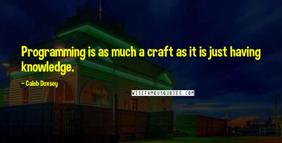 Caleb Doxsey quotes: Programming is as much a craft as it is just having knowledge.