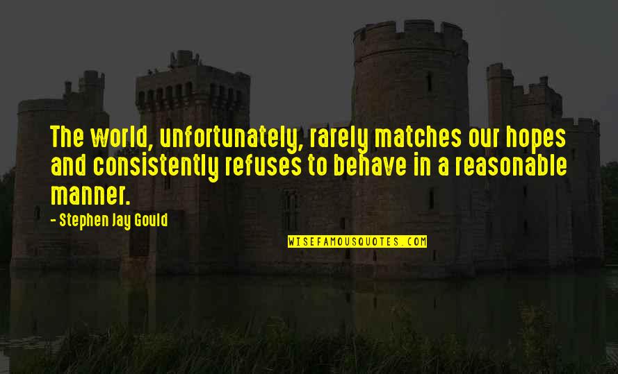 Caledonia's Quotes By Stephen Jay Gould: The world, unfortunately, rarely matches our hopes and Caledonia's Quotes By Stephen Jay Gould: The world, unfortunately, rarely matches our hopes and