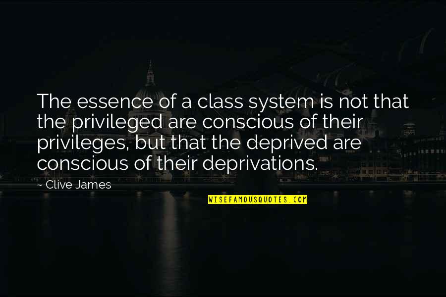 Calegari Vineyard Quotes By Clive James: The essence of a class system is not